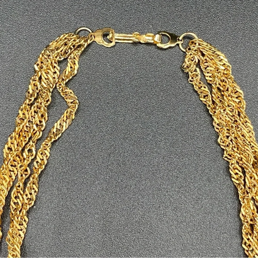 Sparkly Gold Tone Multilayered Necklace - Picture 7 of 9